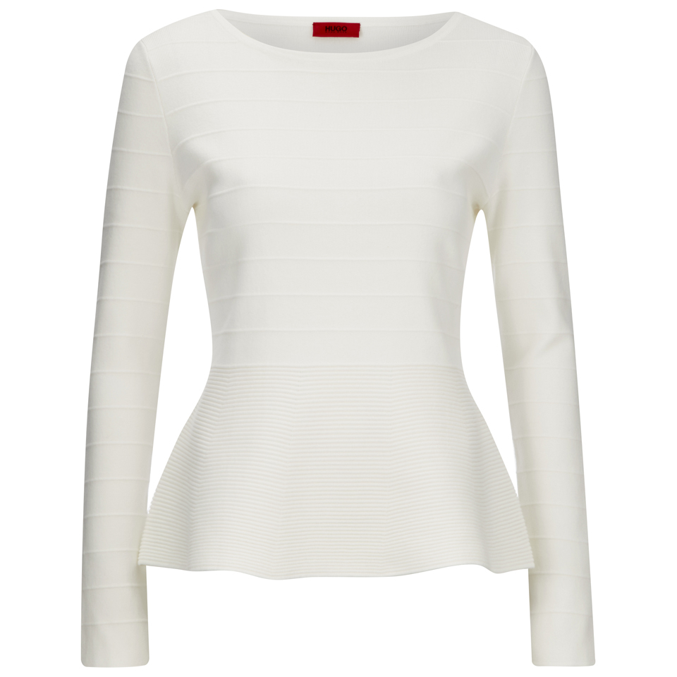 HUGO Women's Scilly Knitted Jumper - White - Free UK Delivery Available