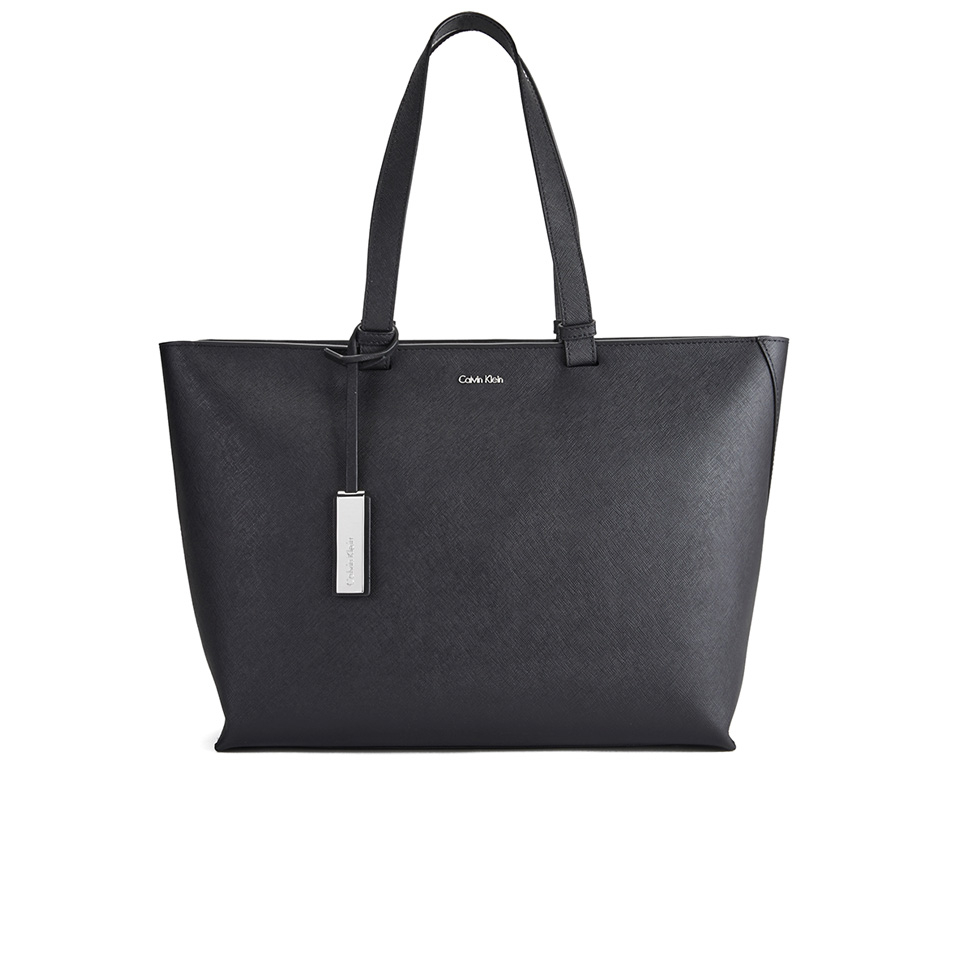 Calvin Klein Women's Sofie Large Saffiano Leather Tote Bag - Black ...