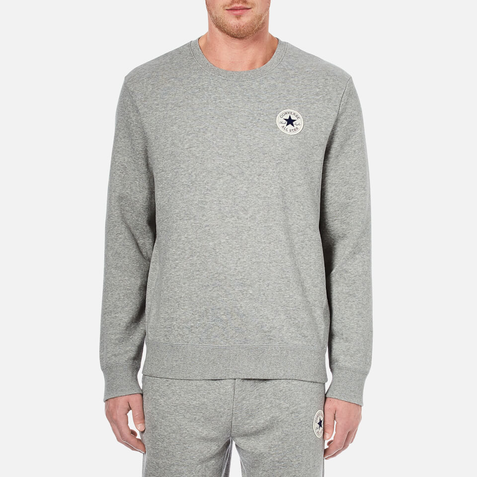 Converse Men's Crew Neck Sweatshirt Vintage Grey Heather Mens