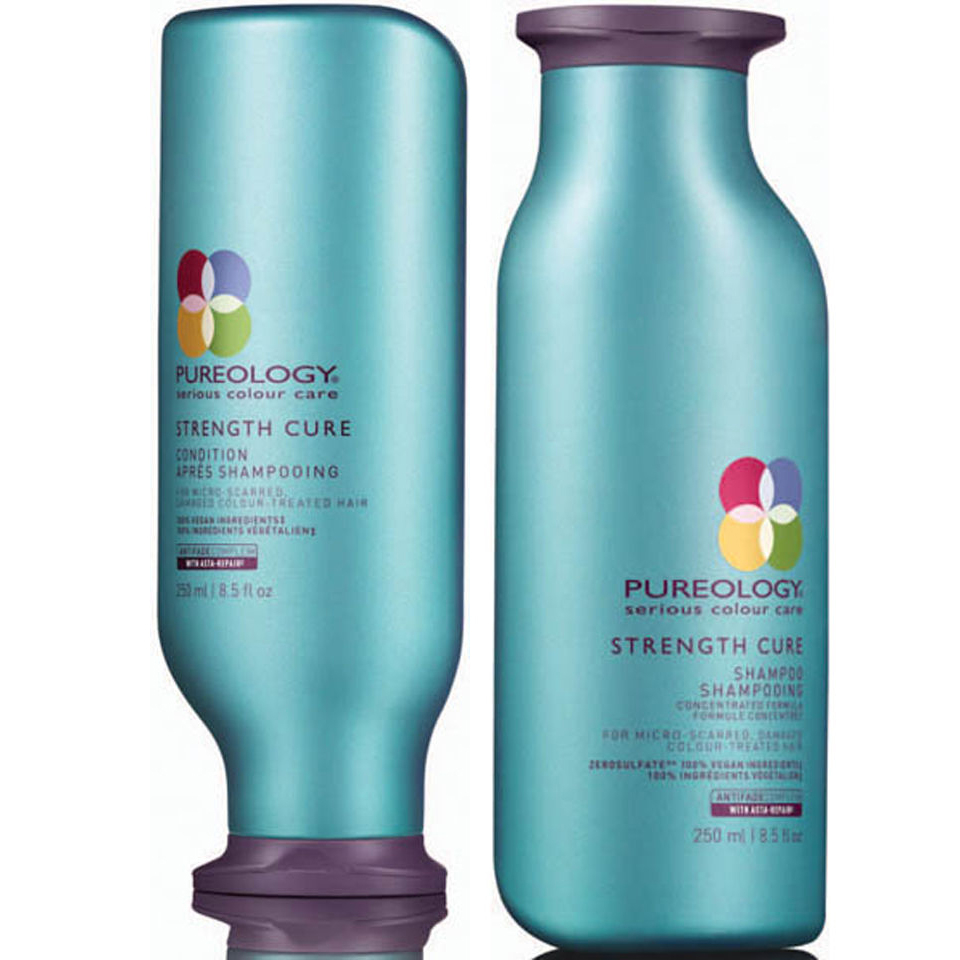 Pureology Strength Cure Shampoo and Conditioner (250ml) | Free Shipping ...