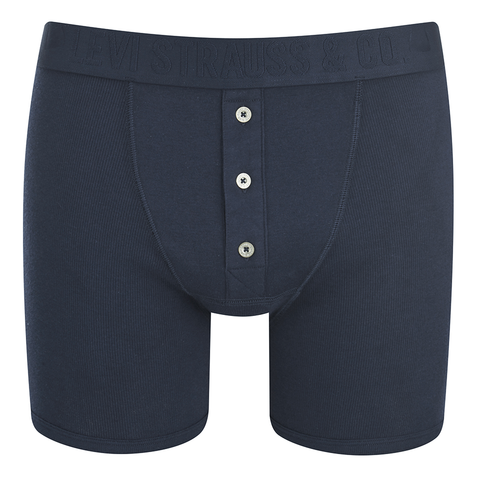 Levi's Men's Long Button Boxers - Navy Mens Underwear - Zavvi UK