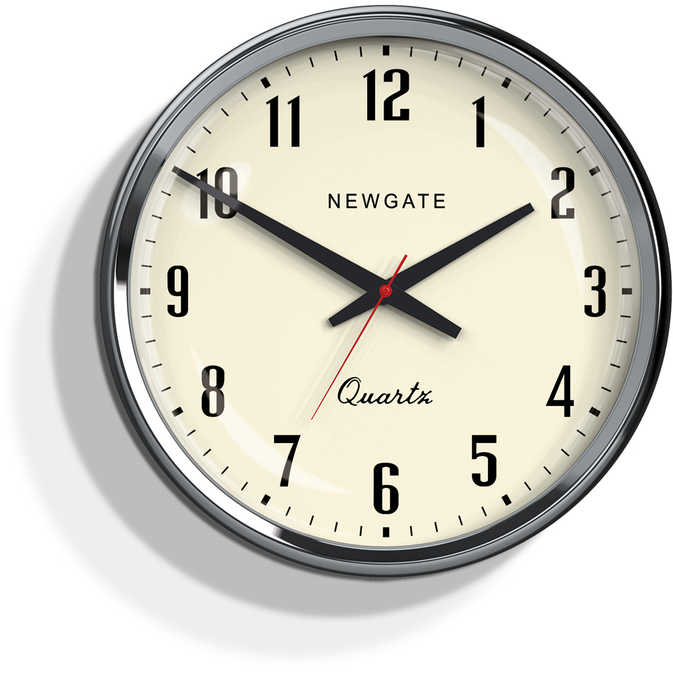 Newgate Mechanic Wall Clock Chrome Homeware
