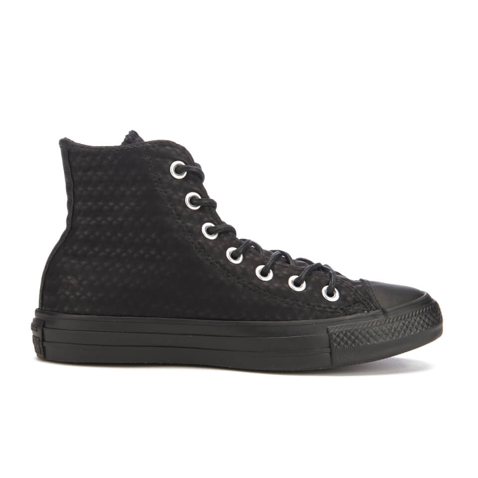 Womens Black Leather High Top Sneakers