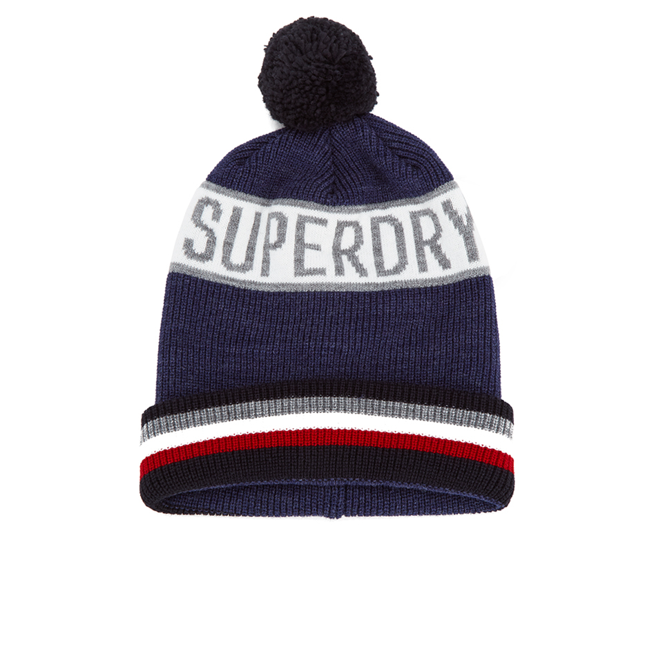 Superdry Men's Super Stripe Logo Beanie Hat - Navy Marl Mens ...