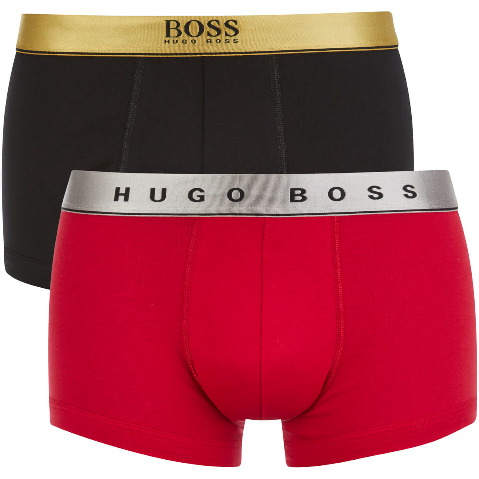BOSS Hugo Boss Men's 2 Pack Boxers - Black/Red Mens Underwear | TheHut.com