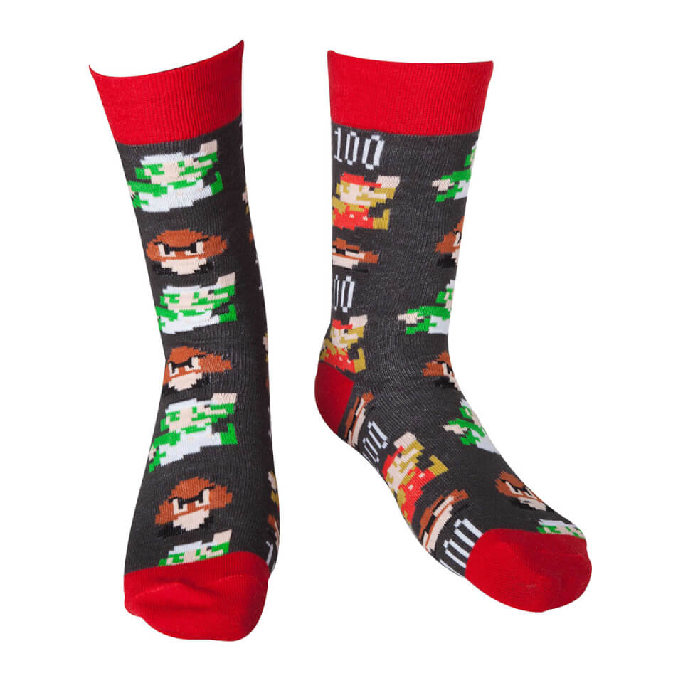 Mario Pixel Art Crew Socks Nintendo Official UK Store