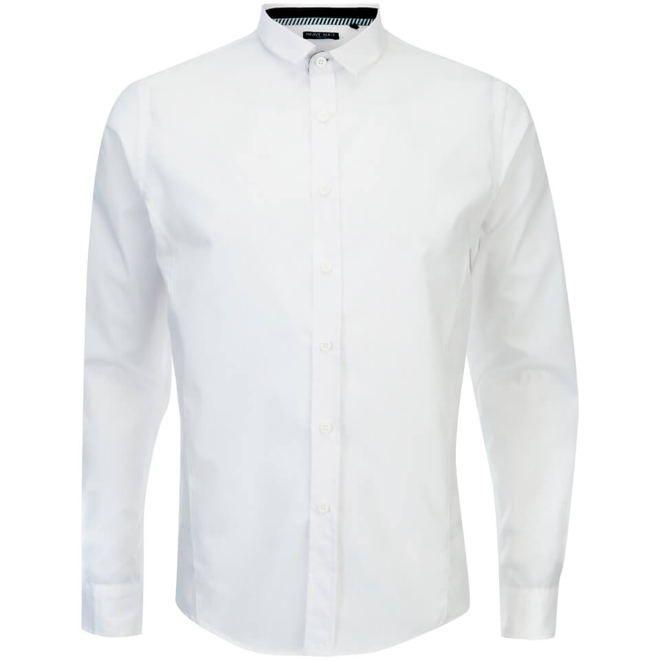 Brave Soul Men's Tudor Long Sleeve Shirt - White Mens Clothing | Zavvi