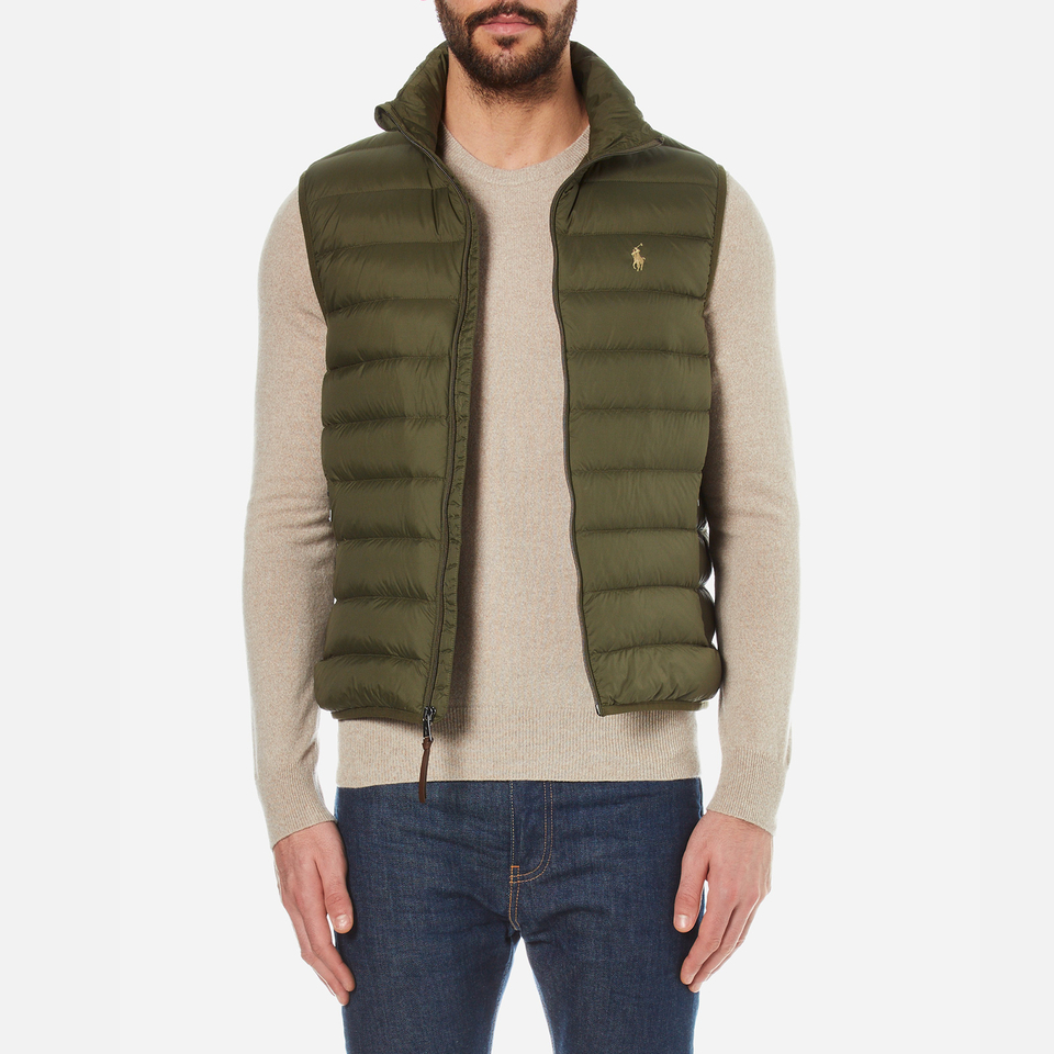 Polo Ralph Lauren Men's Packable Down Vest Company Olive Free UK
