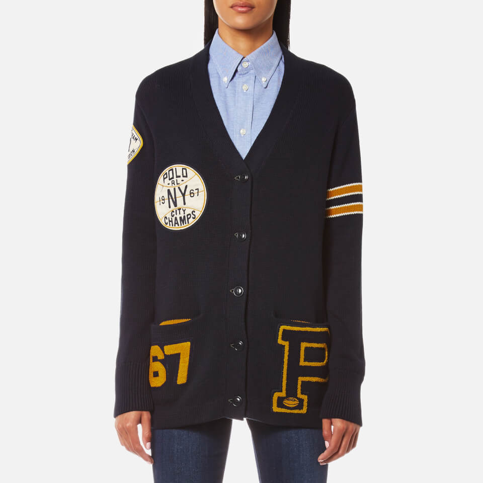 Polo Ralph Lauren Women's Varsity Style Cardigan Admiral Navy Free