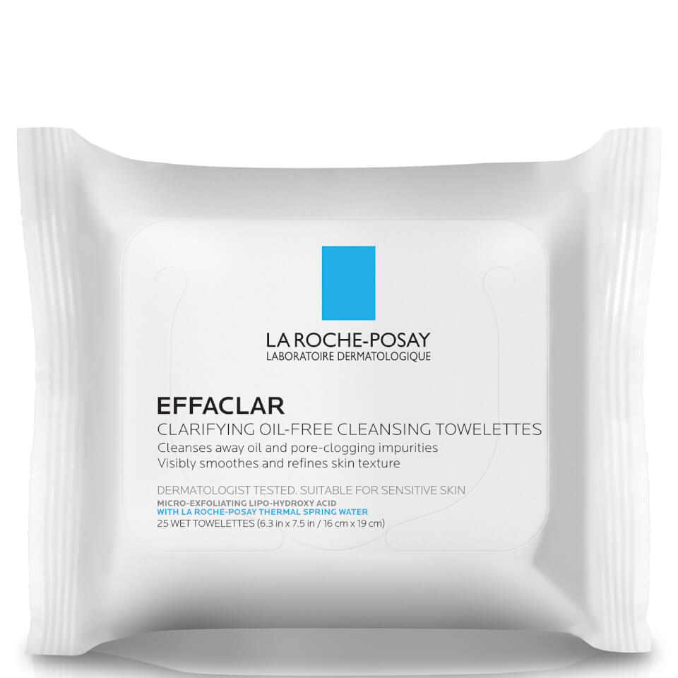 La Roche Posay Effaclar Clarifying Oil Free Cleansing Towelettes Facial Wipes 25 Count Skinstore