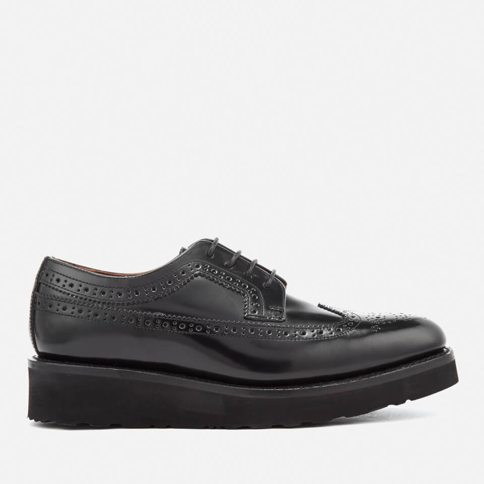 Grenson Women's Agnes Gloss Leather Brogues - Black - Free UK Delivery ...