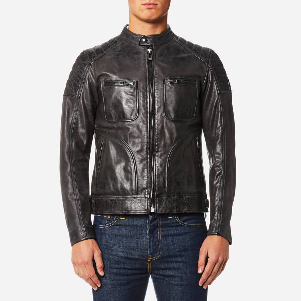 Belstaff Men's Weybridge Leather Blouson Jacket - Anthracite - Free UK ...