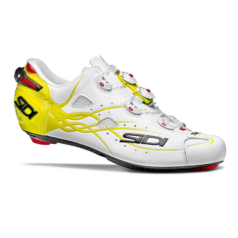 yellow sidi cycling shoes