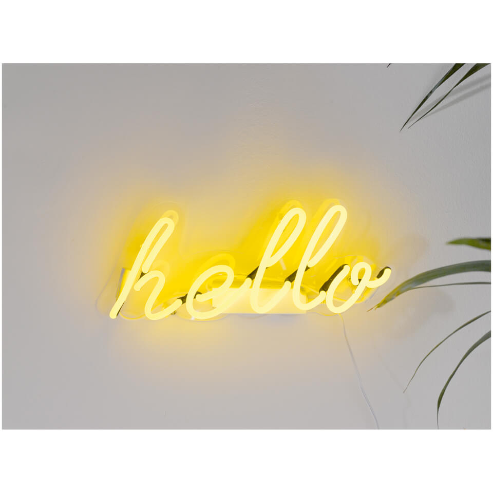 Hello Neon Wall Light - Yellow | IWOOT