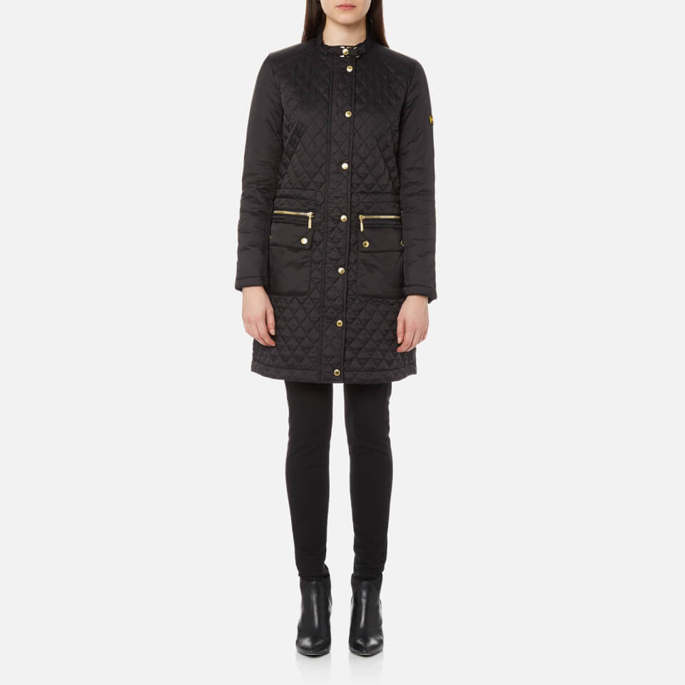 barbour international port gower quilted jacket black