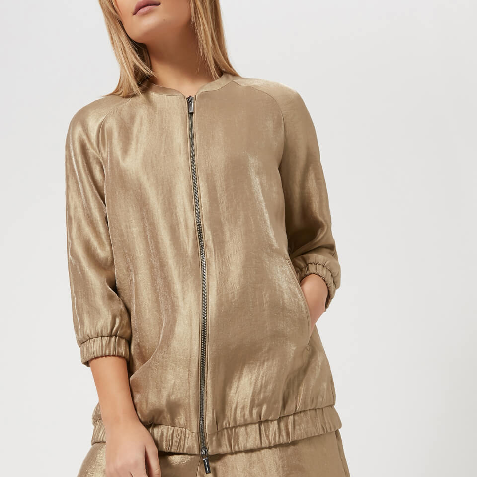 Armani Exchange Women's Metallic Jacket Gold Womens Clothing