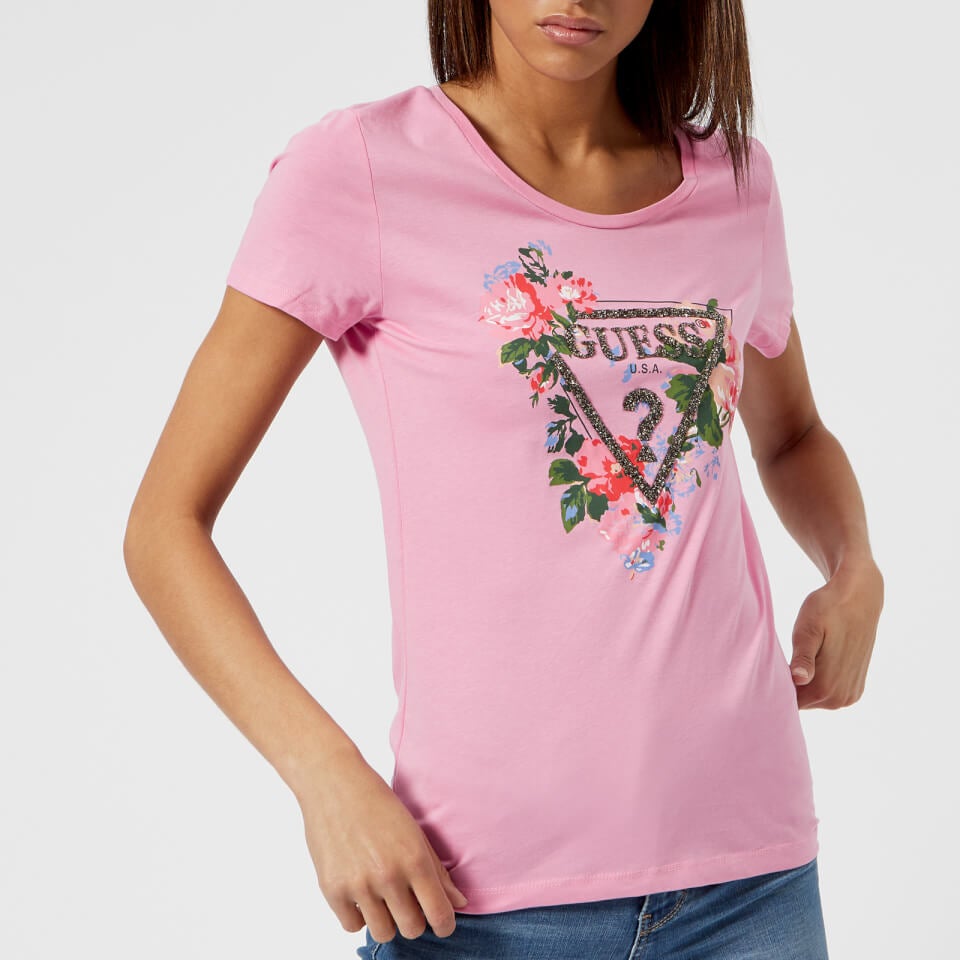 Guess Women's Roses T-Shirt - Secret Pink Womens Clothing ...
