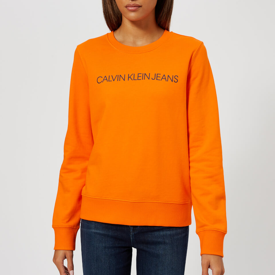 orange calvin klein sweatshirt