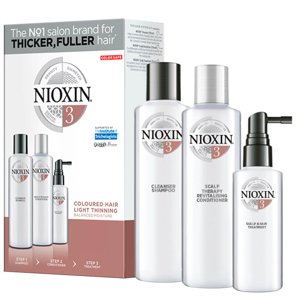 Nioxin 3 Part System Trial Kit 3 For Coloured Hair With Light