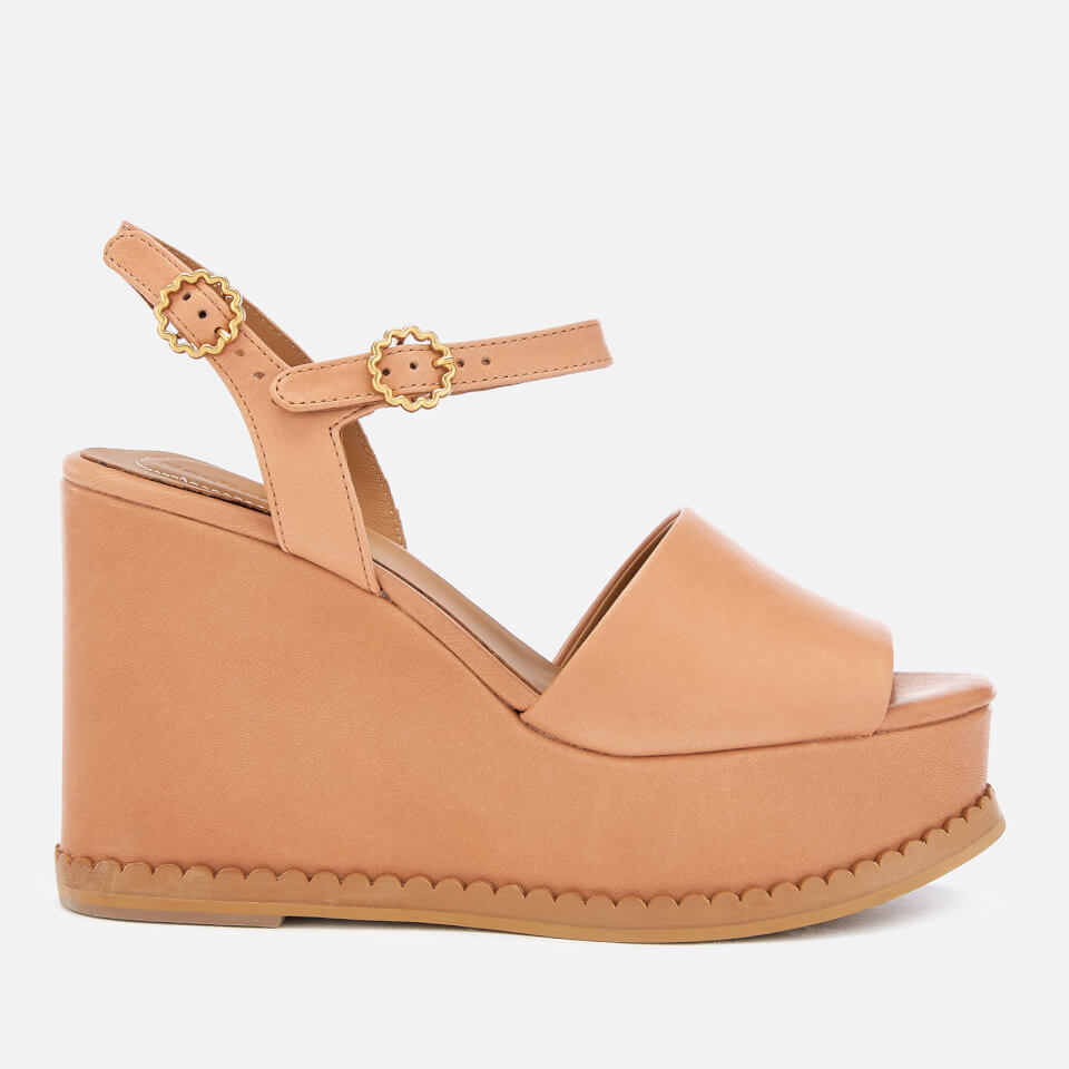 See By Chloé Women's Carrie Leather Wedge Sandals - Sierra | FREE UK ...