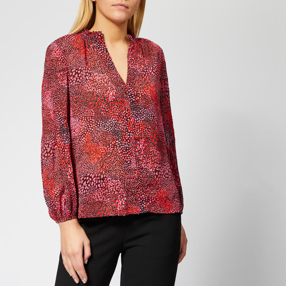 Whistles Women S Elexis Abstract Animal Dobby Blouse Pink Multi