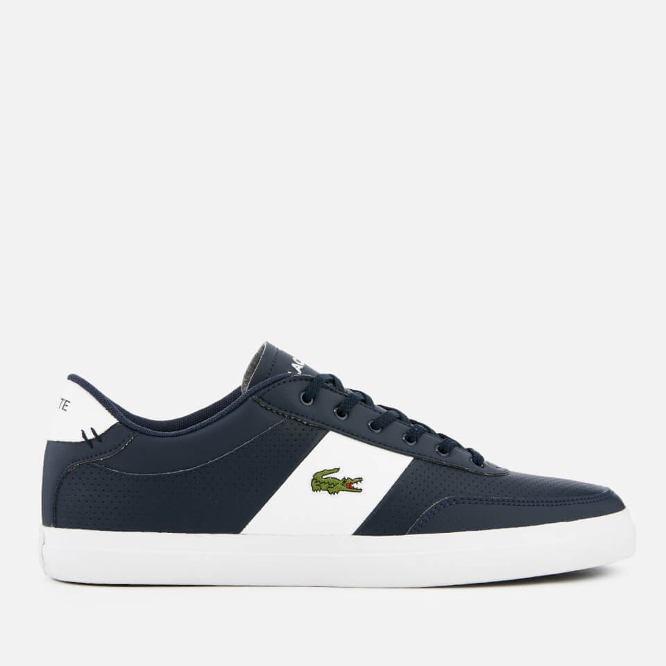 Perforated Leather Trainers - Navy 
