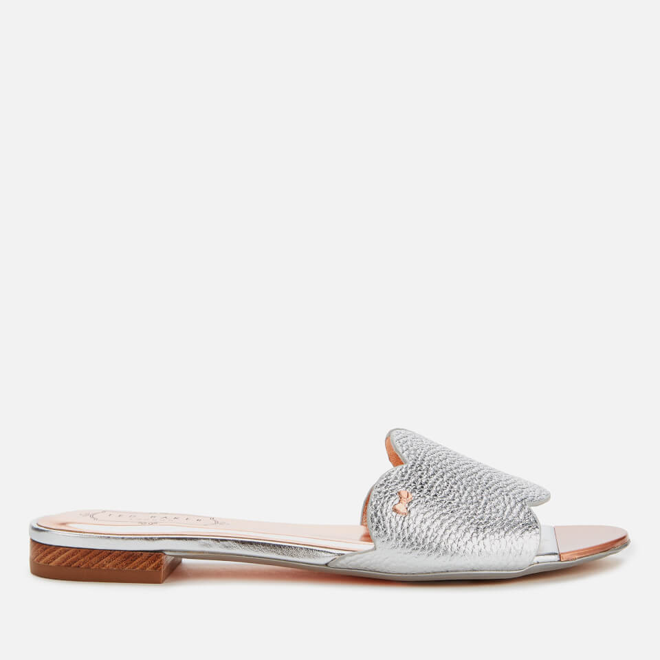 ted baker silver flip flops