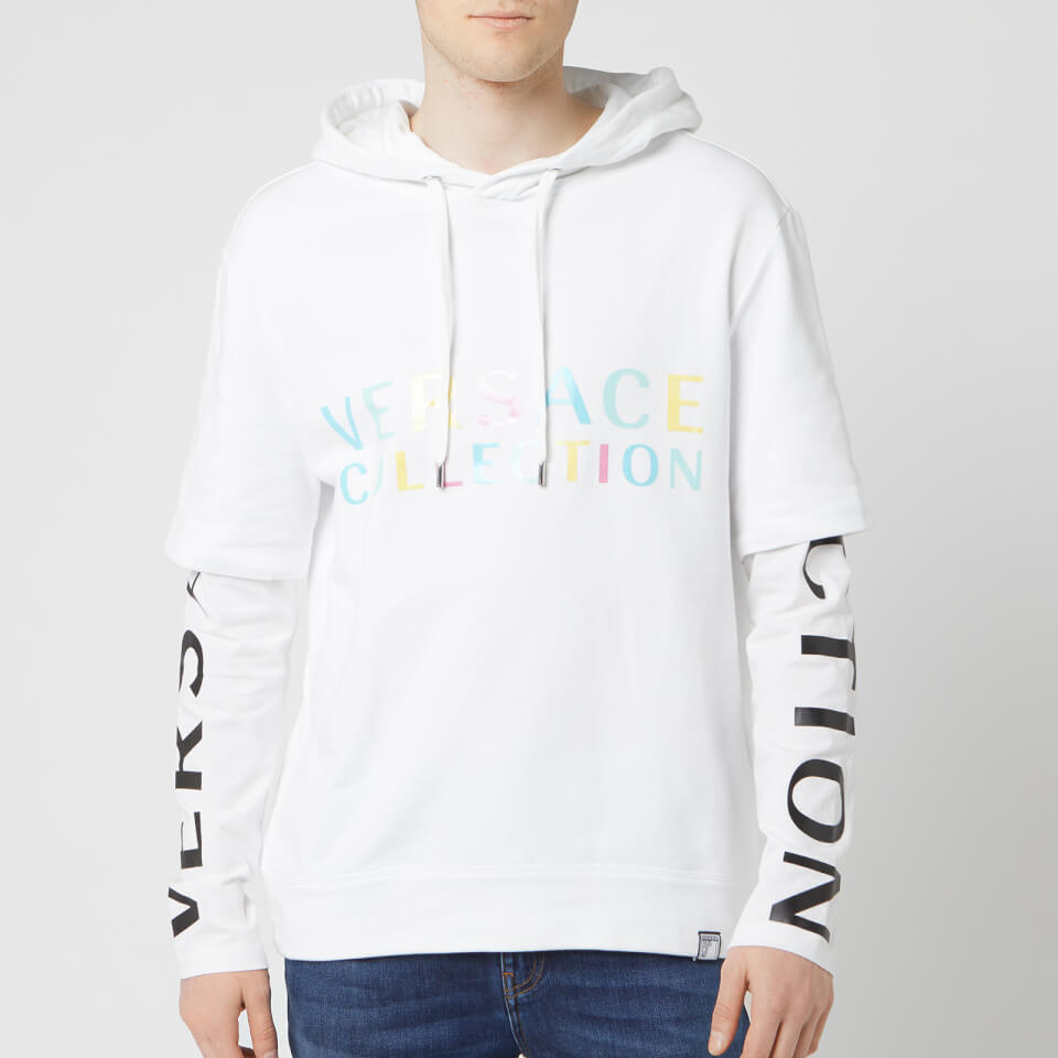 Versace Collection Men's Layer Hoodie - White Mens Clothing | TheHut.com