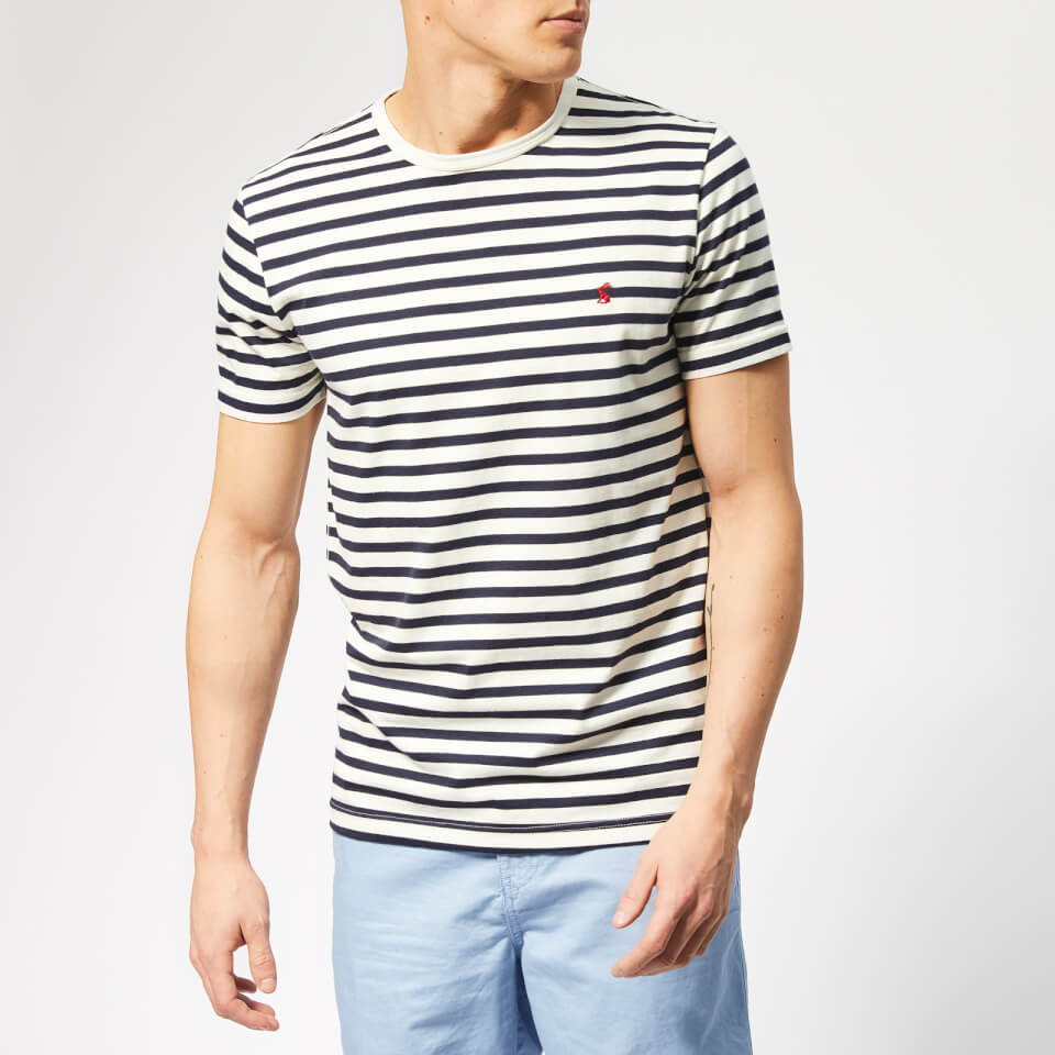 Joules Men's Boathouse TShirt Cream Navy Stripe Clothing