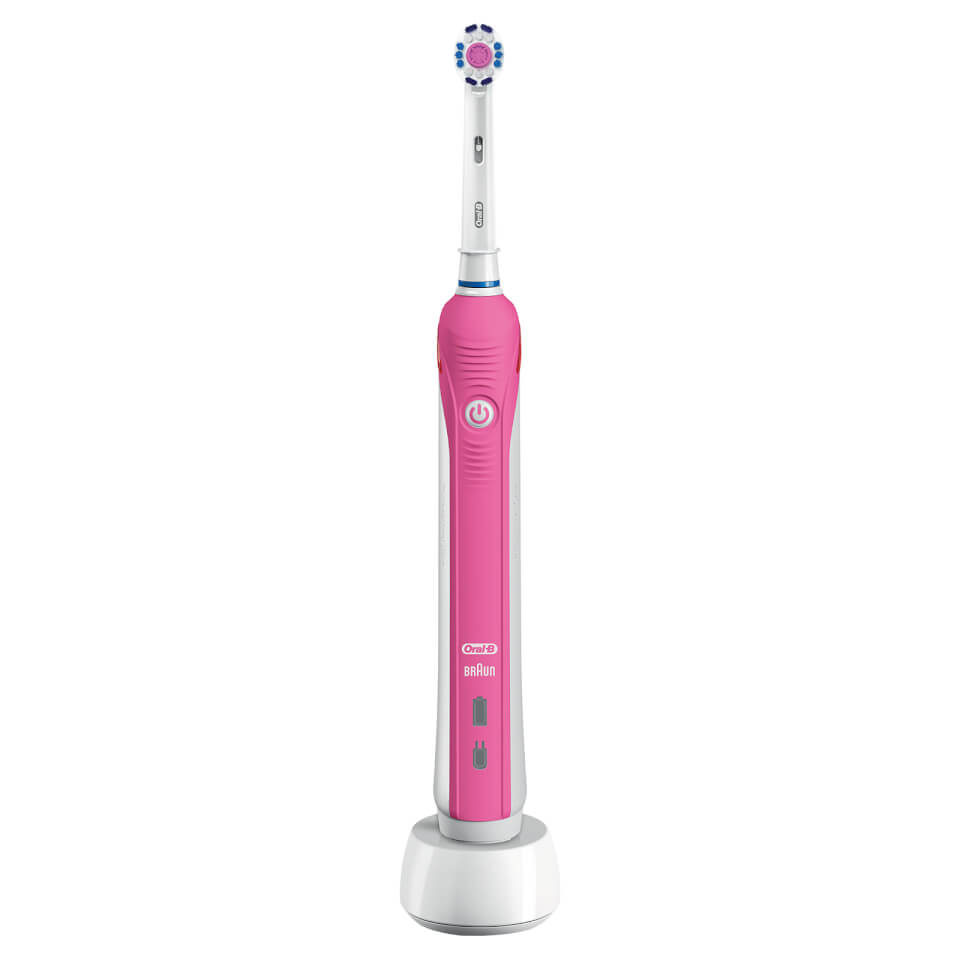 Oral B Pro 2 3d White Power Handle Electric Toothbrush Pink