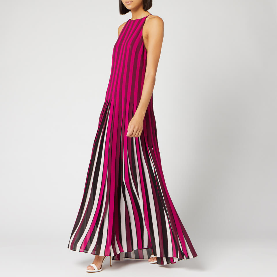 michael kors georgette pleated halter dress