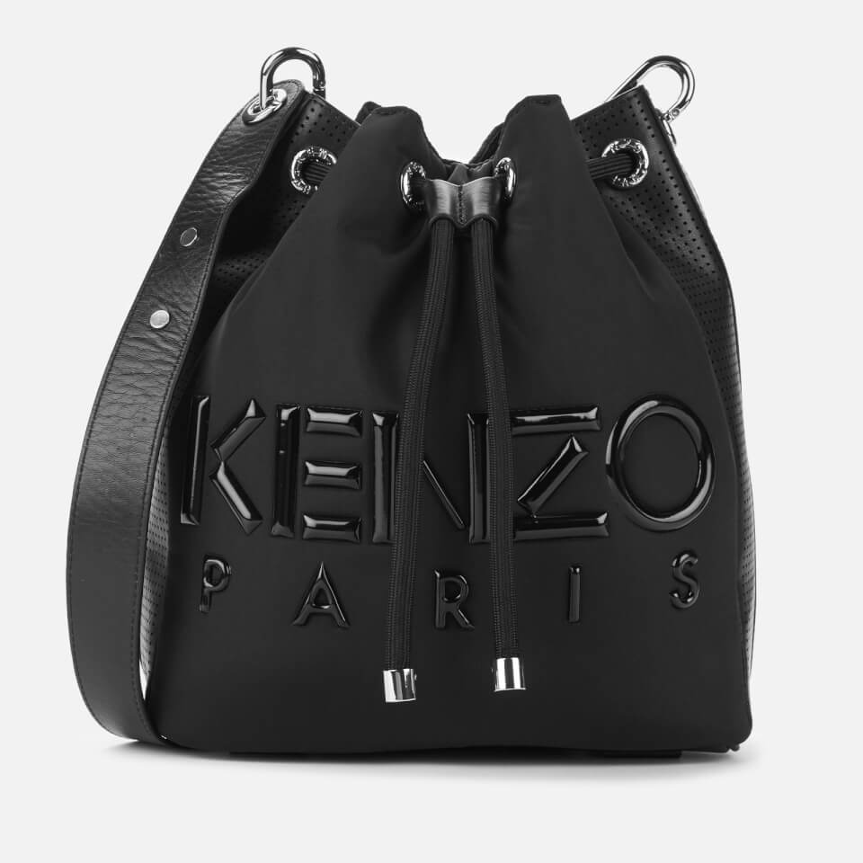 KENZO Women's Neoprene Logo Bucket Bag Black Free UK Delivery Available