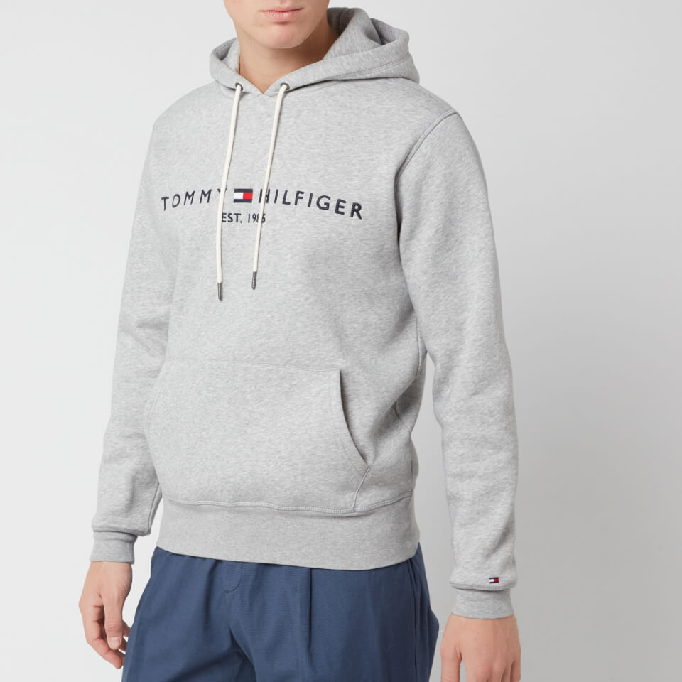 Tommy Hilfiger Men's Tommy Logo Hoodie - Cloud Heather Mens Clothing ...