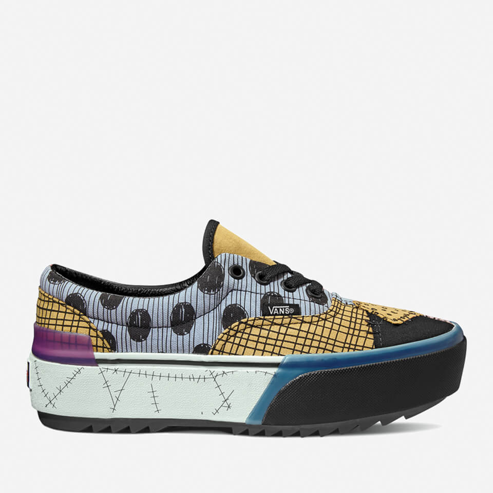 vans era stacked white trainers