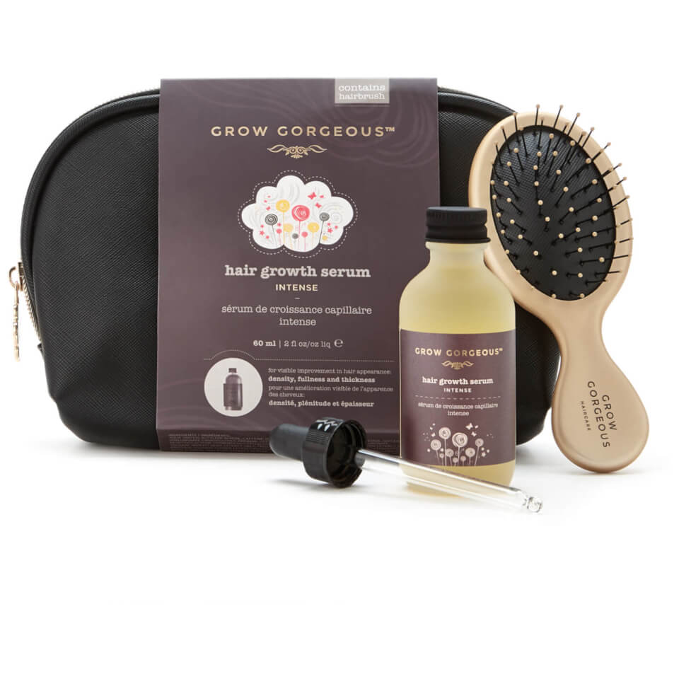 Grow Gorgeous Hair Growth Serum Intense (60ml) with Bag/Mini Hair Brush