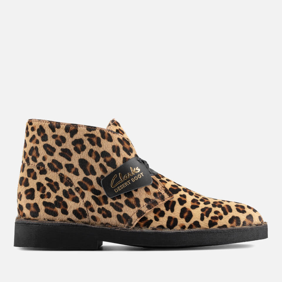 clarks black and leopard boots