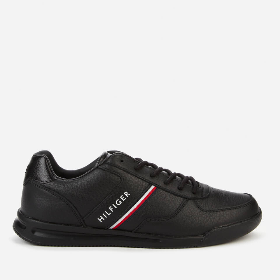 Tommy Hilfiger Men's Lightweight Leather Mix Trainers - Black | FREE UK ...