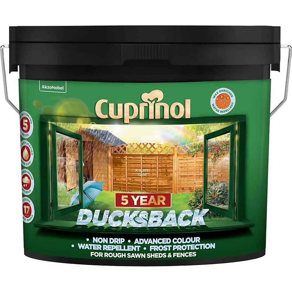 Cuprinol 5 Year Ducksback Autumn Gold 9L Homebase