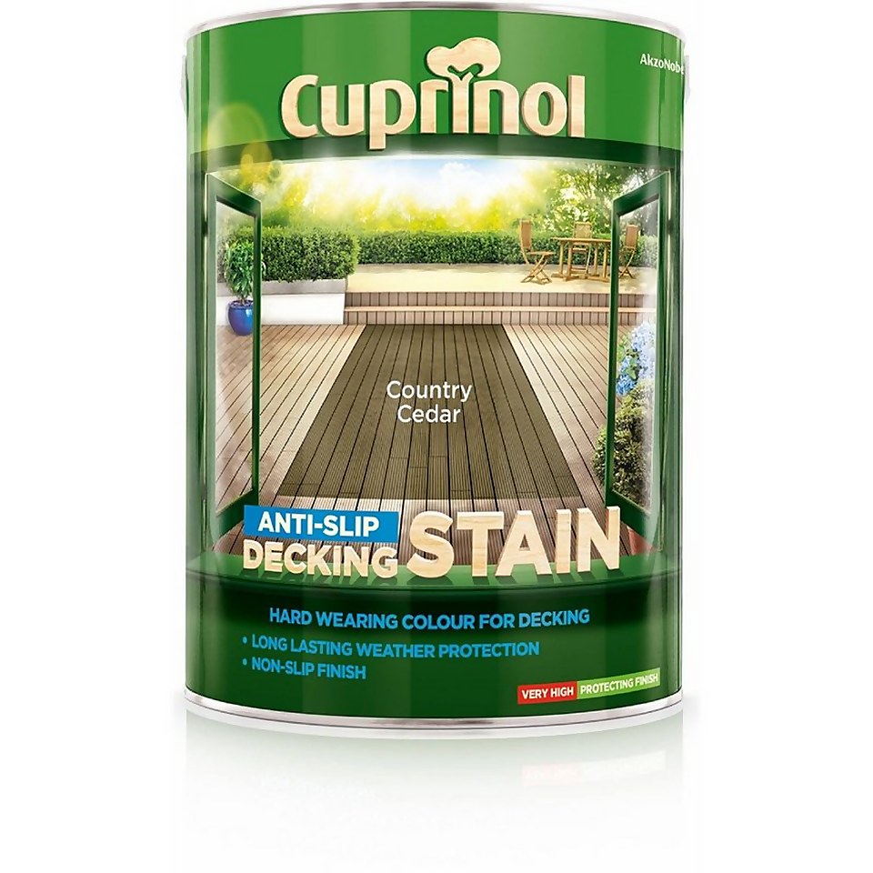 Cuprinol AntiSlip Decking Stain Country Cedar 5L Homebase