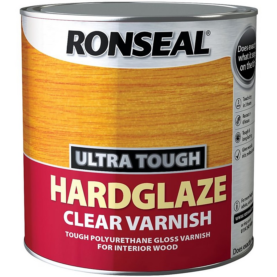 Ronseal Hard Glaze Interior Varnish Clear 2.5L Homebase