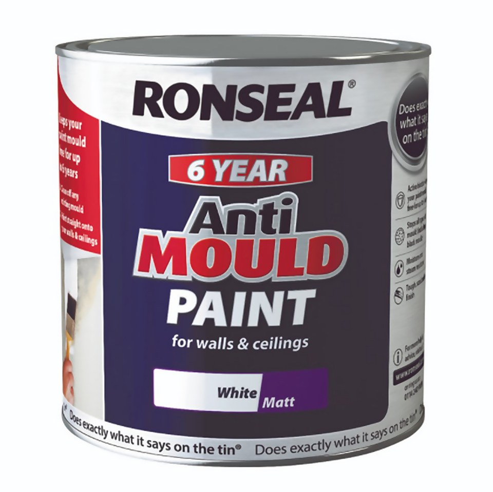 Ronseal Anti Mould Paint 2 5L White Matt Homebase Ronseal Anti Mould Paint 2 5L White Matt Homebase