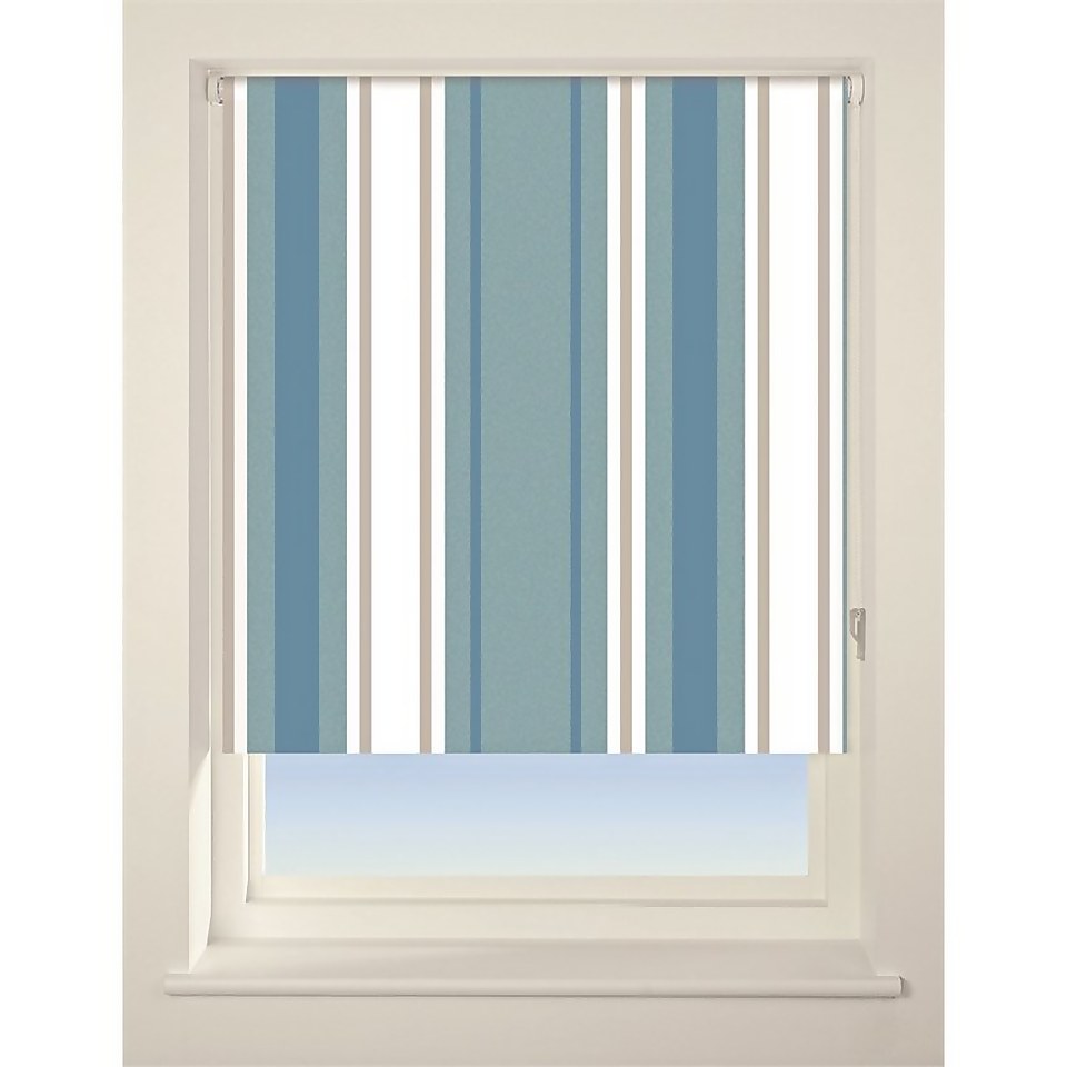 Stripe Roller Blind 180cm Blue Homebase