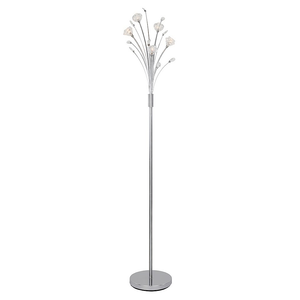 Glass Flower Floor Lamp Homebase