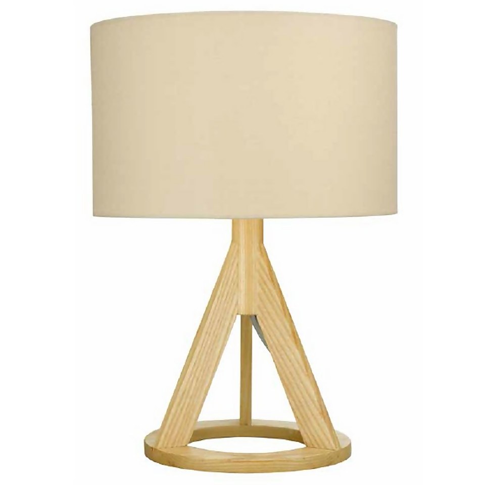 Mason Wooden Tripod Table Lamp Natural Homebase