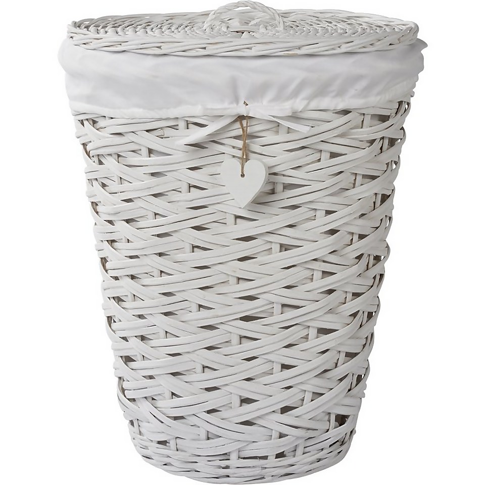Willow Laundry Basket White Homebase