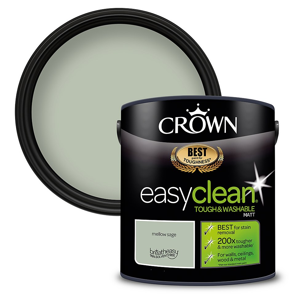 Crown Easyclean 200 Mellow Sage Matt Paint 2.5L Homebase