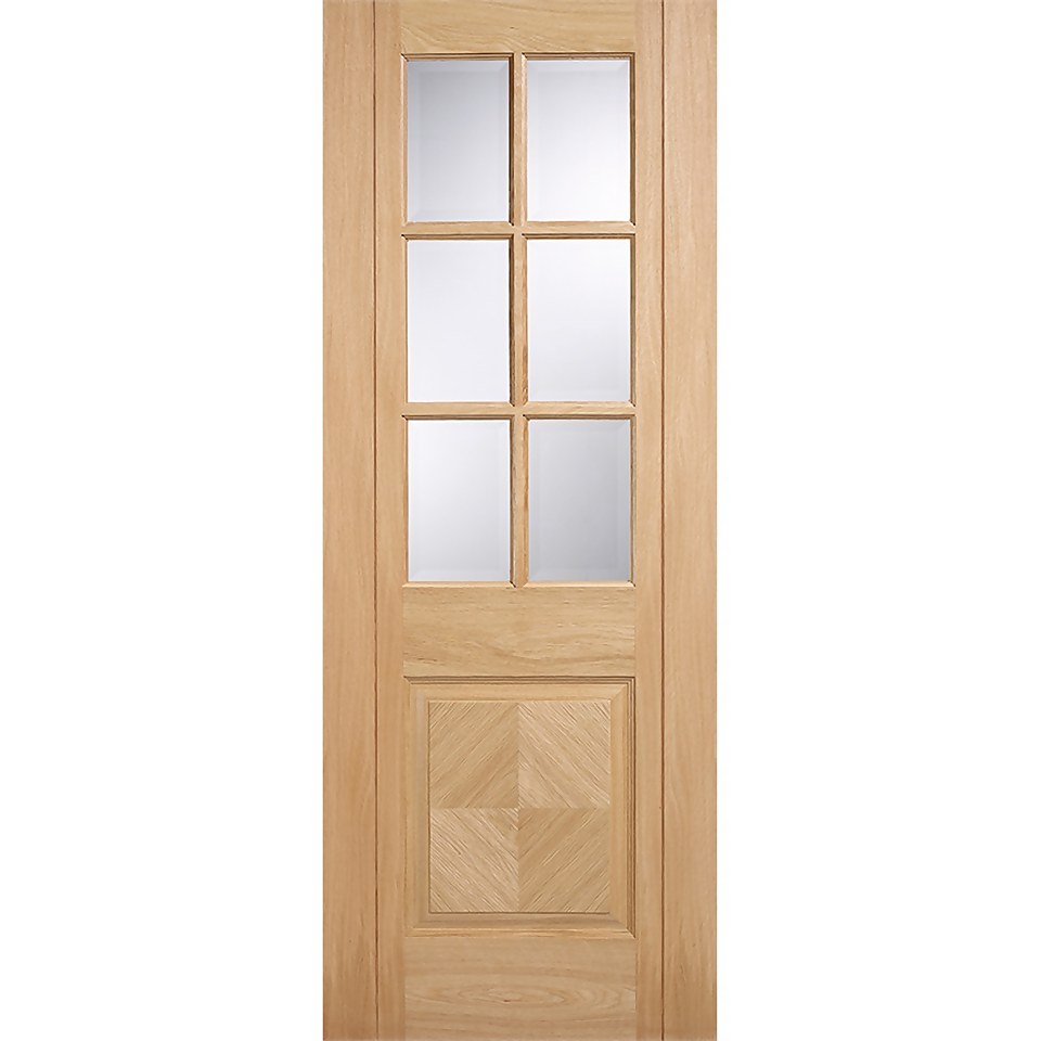 Barcelona Internal Glazed Prefinished Oak 6 Lite 1 Panel Door 762 x