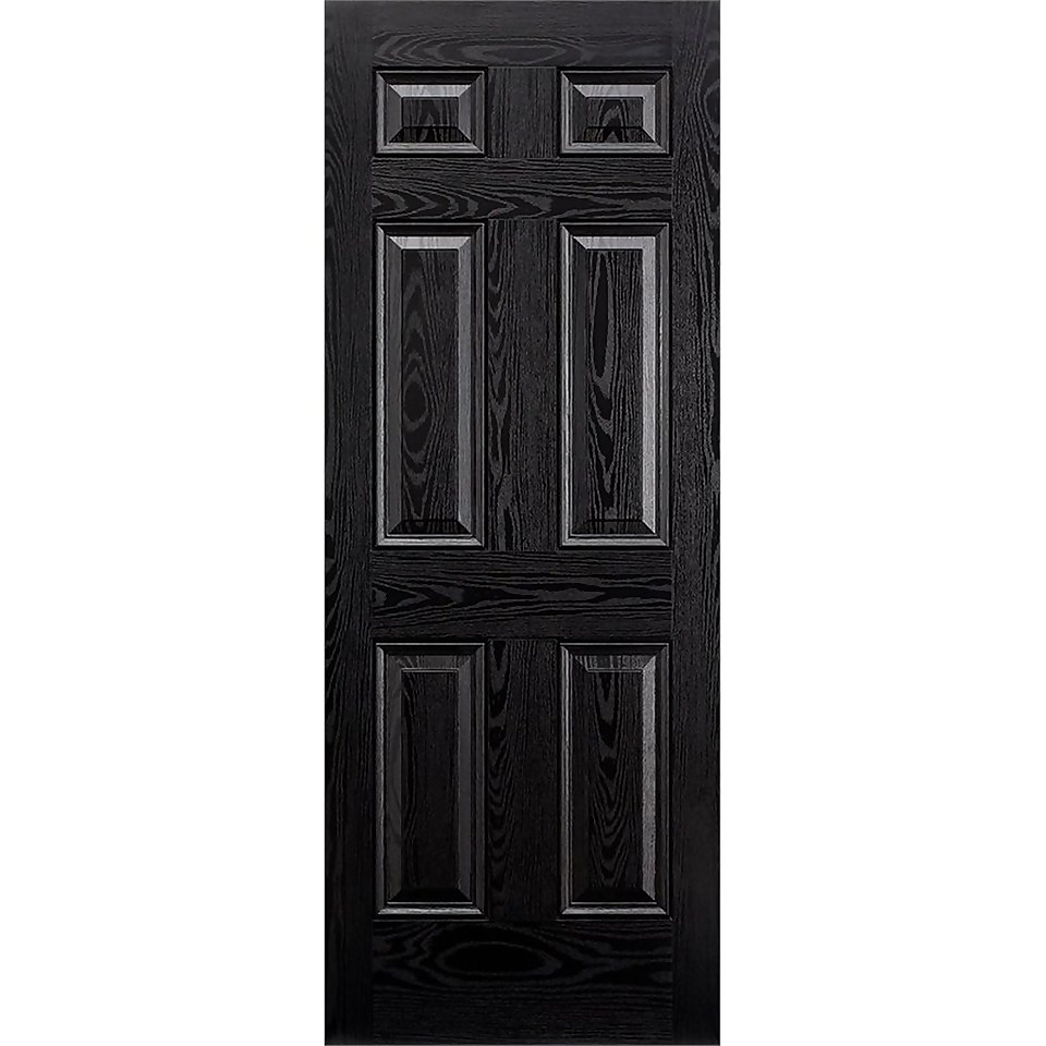 Colonial External Black GRP 6 Panel Door 838 x 1981mm