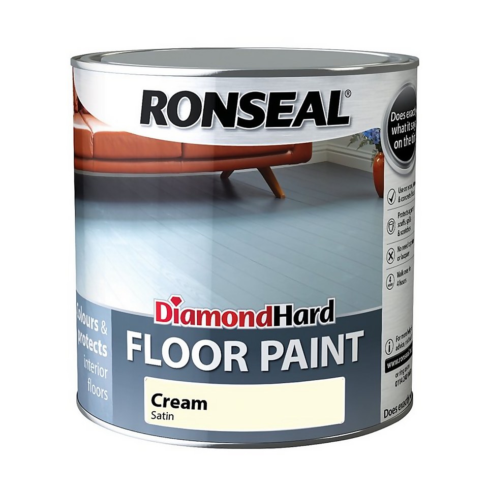 Ronseal Diamond Hard Cream Floor Paint 750ml Homebase