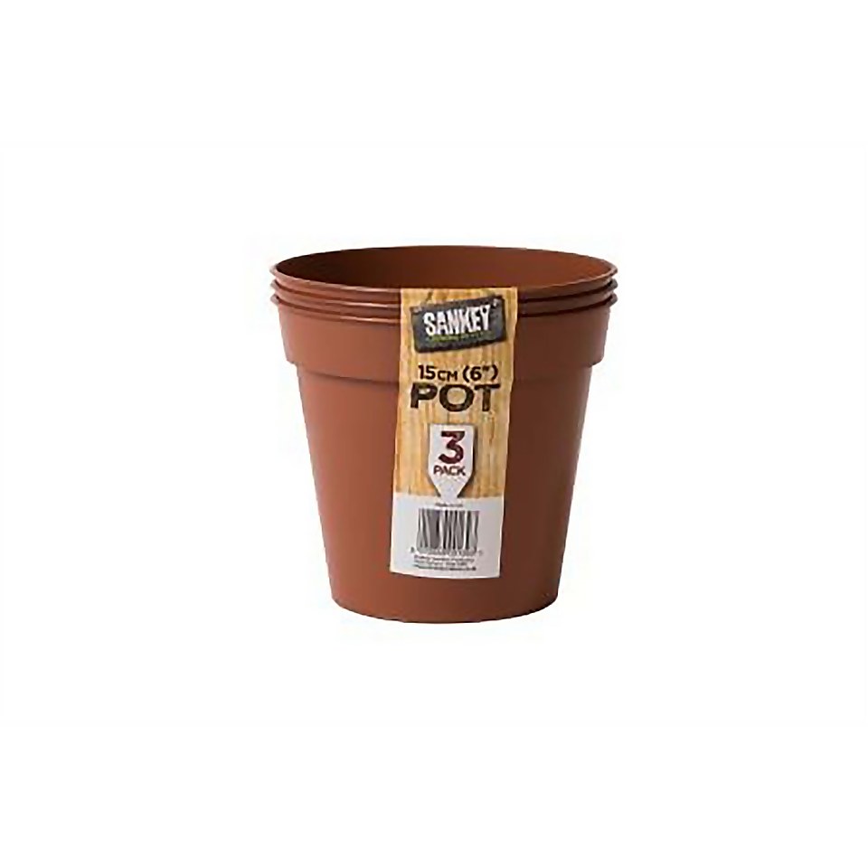 Flower Pots in Orange 15cm (Pack of 3) Homebase